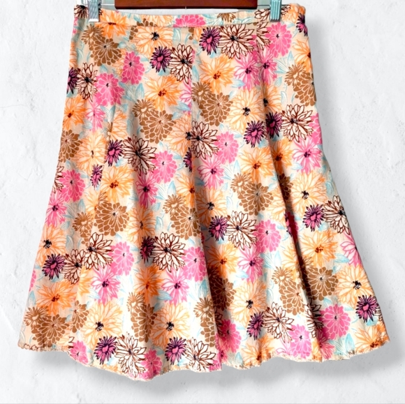 villager Dresses & Skirts - 100% Cotton Floral Midi Skirt from Villager by Liz Claiborne Sz 6